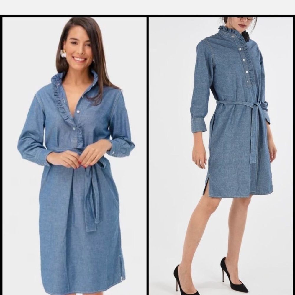 Tory Burch Denim Blue Long Sleeve Dress NWT size Small